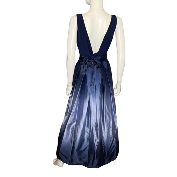 SL Fashions Ombré Satin Bow Sash Gown Navy/Wedgewood Women’s Sz 16 NWT - Picture 5 of 10